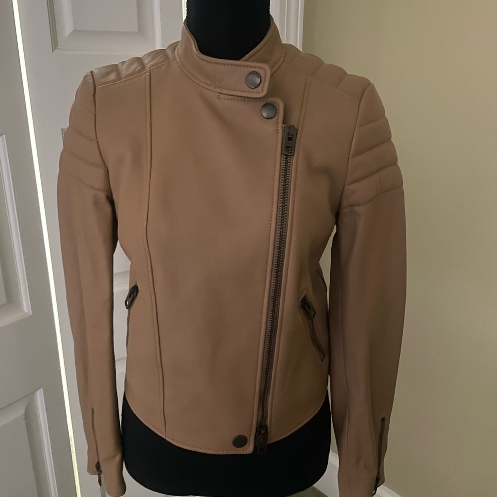 Coach leather crop jacket